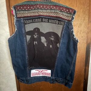 Levi's Blue Denim Vest with Frayed Edges